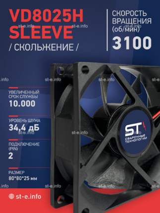 Вентилятор VD8025H sleeve (скольжение) 24V - st-e.info - Оренбург